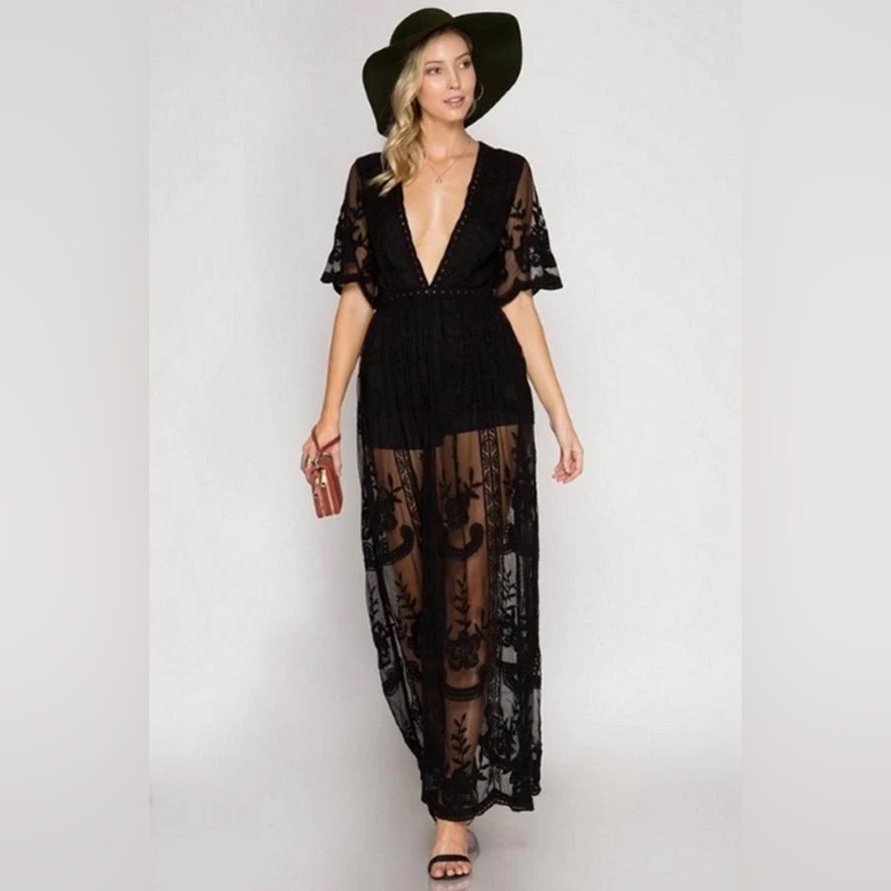 Honey Punch Romper Maxi Dress